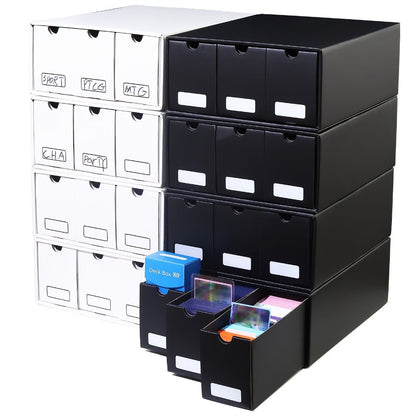 Trading Card Storage Box 12 Drawer with 50 Dividers – Large Cardboard Card Organizer for Sports Cards Baseball Pokemon TCG Playing Cards