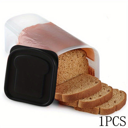 Food Storage Containers Rectangular Bread Keeper with Flip-Top Lid in Red or Black for Kitchen and Camping