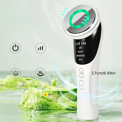 Cold Photon LED Beauty Massager 4-in-1 for Face Neck Eye, USB Rechargeable Skin Care Device Puffiness Reducer Gift for Women