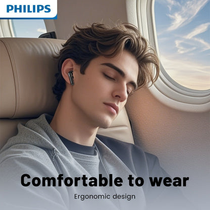 Wireless Earbuds Philips Bluetooth 6.0 Dual Stereo with Type-C Charging Case in Black or White
