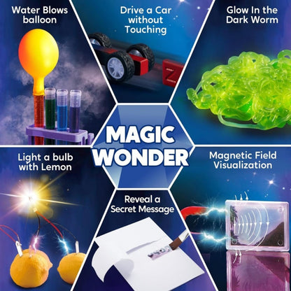 Jumbo Science Kit for Kids 130+ Experiments, STEM Chemistry Set with Crystal Growing Glowing Bulb Fossil Dig Soap Making