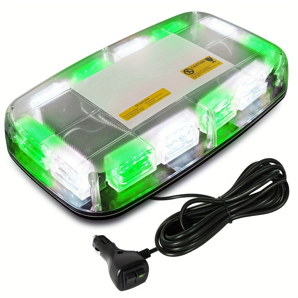 48 LED Roof Strobe Light Bar IP67 Waterproof Magnetic Mount Emergency Warning Light 12-24V for Plow Trucks Construction Vehicles Cars