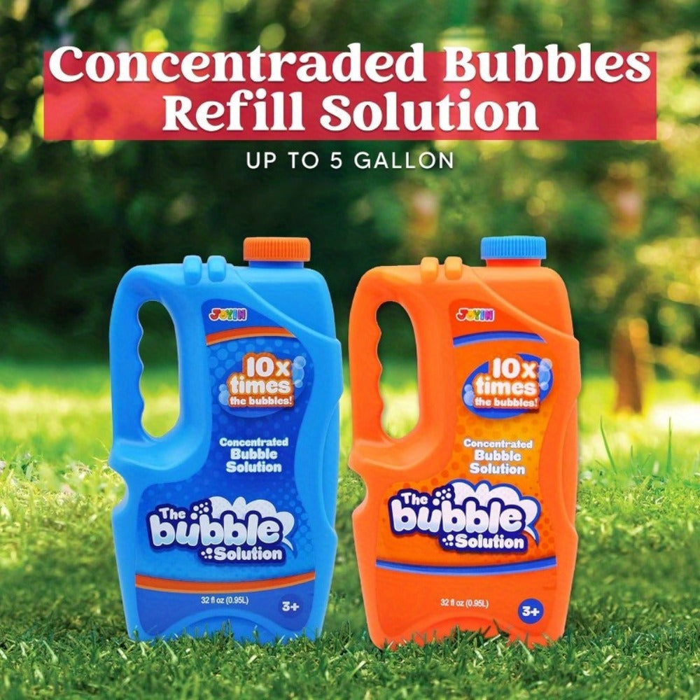 64oz Bubble Solution Refill 2-Pack Concentrate, Makes 5 Gallons, Compatible with Bubble Machines