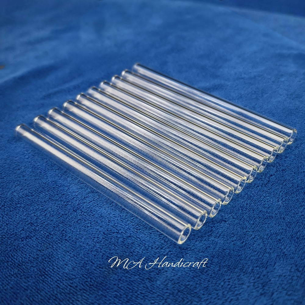 Borosilicate Glass Straws 10pcs Reusable Clear 12mm Wide, Heat Resistant 150°C for Entryways, Bedrooms and Living Spaces