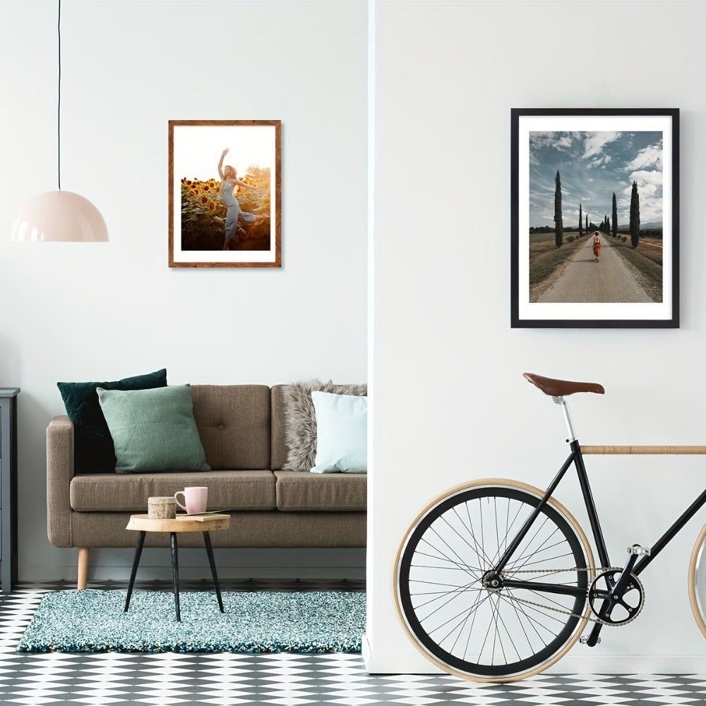 Picture Frames 12x16 Set of 3 – Classic Wood Poster Frames, Horizontal & Vertical Wall Hanging, Multi-Color Options for Bedroom Office