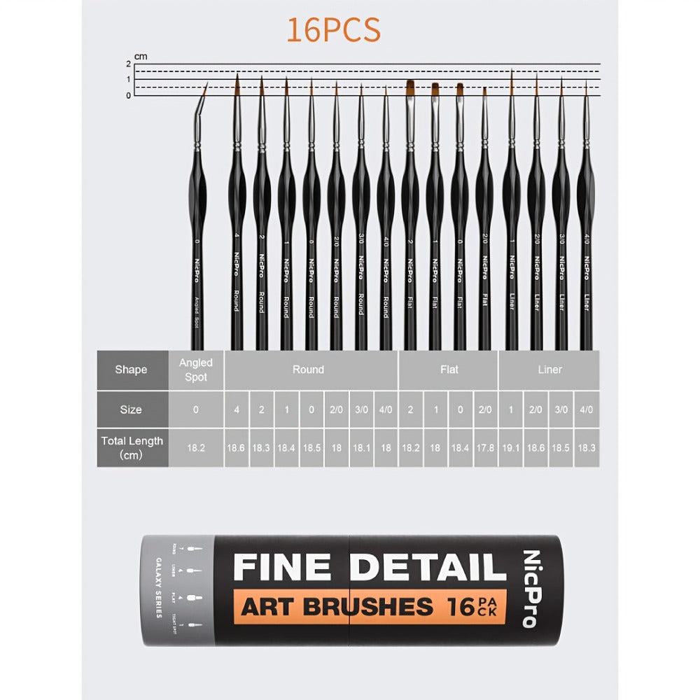 Miniature Paint Brush Set 16 & 24 Pcs, Professional Fine Detail Painting Kit with Brush Holder & Carry Bag
