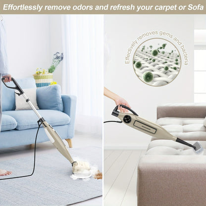 Steam Mop 10-in-1 Spinning Rotating Mop Pads with Steam Blaster Technology - 3 Steam Modes, LED Headlights