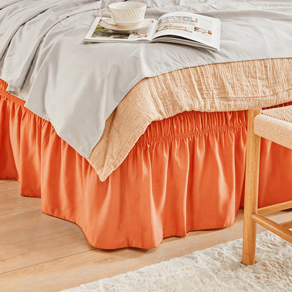 Ruffled Bed Skirt with Adjustable Elastic – Twin Full Queen King, 15-Inch Drop, Machine Washable, 30 Colors