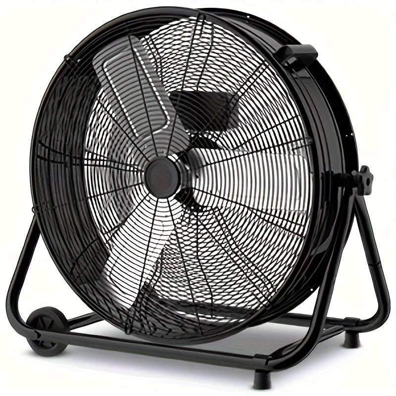 Industrial Drum Floor Fan with Three Speeds, Tilt Frame and 24- or 30-Inch Black, Orange, Green or Yellow Options