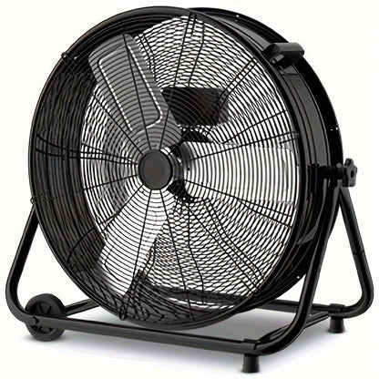 Industrial Drum Floor Fan with Three Speeds, Tilt Frame and 24- or 30-Inch Black, Orange, Green or Yellow Options
