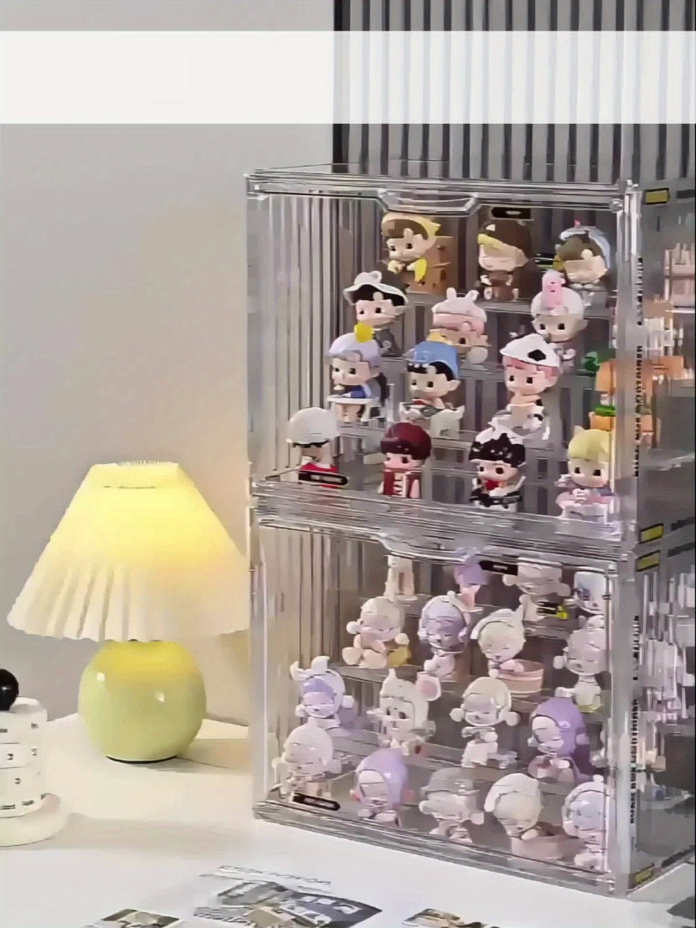 4-Tier Acrylic Figure Display Case with Magnetic Design – Clear Collector Showcase Box for Action Figures Dolls Funko Pop Anime Desktop