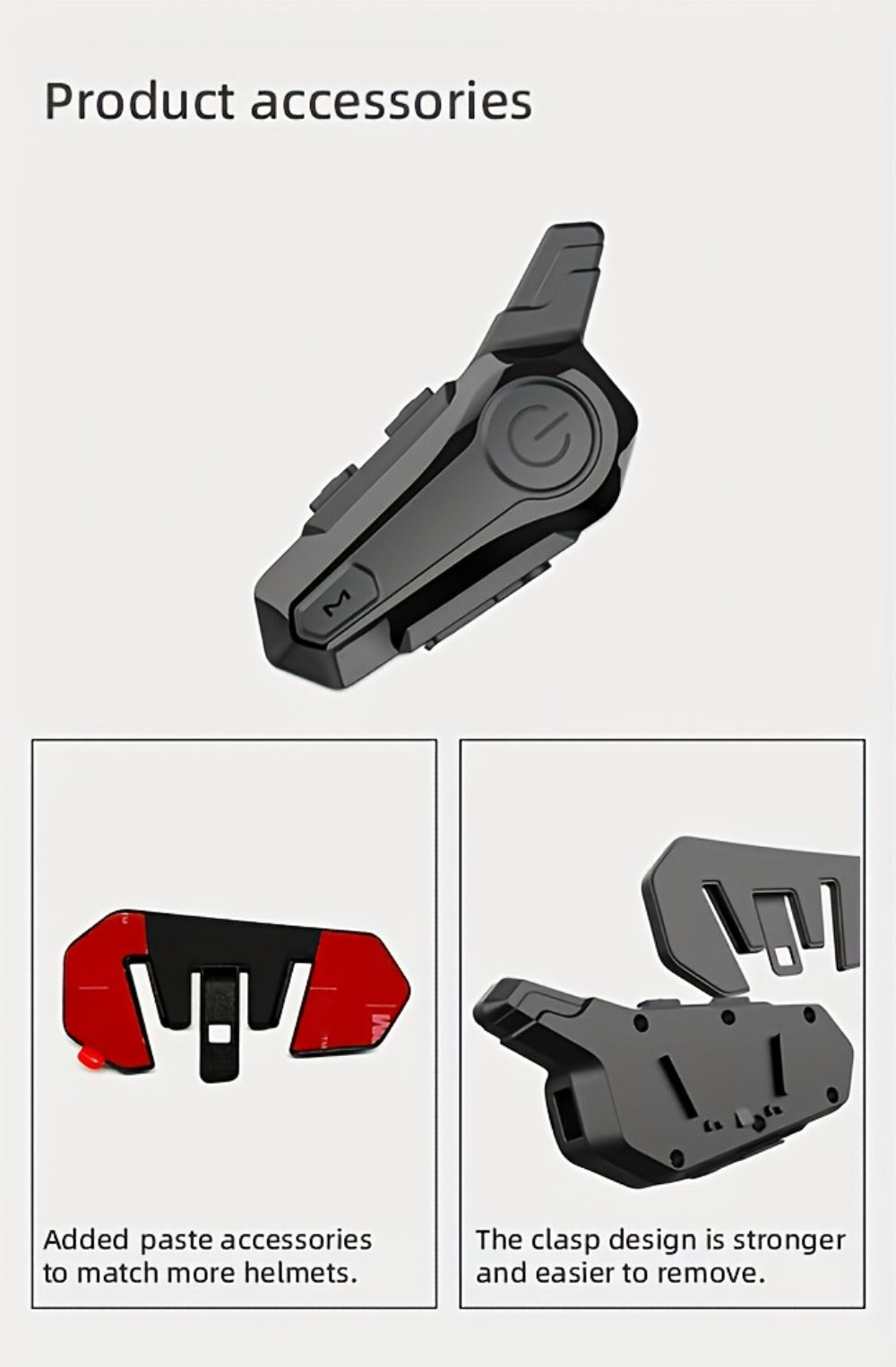 Motorcycle Helmet Bluetooth Intercom Headset – Wireless Real-Time 2-Rider Communication, Compatible with Full Face, 3/4 & Open Face Helmets