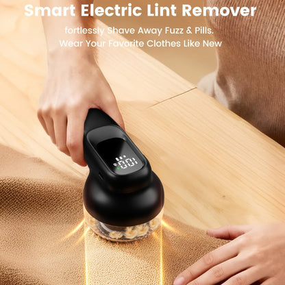 Fabric Shaver Lint Remover Rechargeable Electric Sweater Shaver with Digital Display 6-Leaf for Everyday Face, Beard and Body Grooming