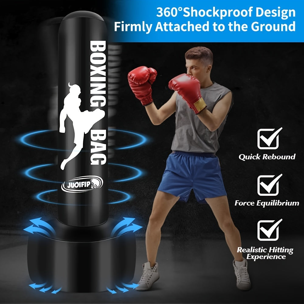 Freestanding Punching Bag 69" Heavy Bag with Stand – Inflatable Kickboxing Bag for MMA, Muay Thai & Fitness Training