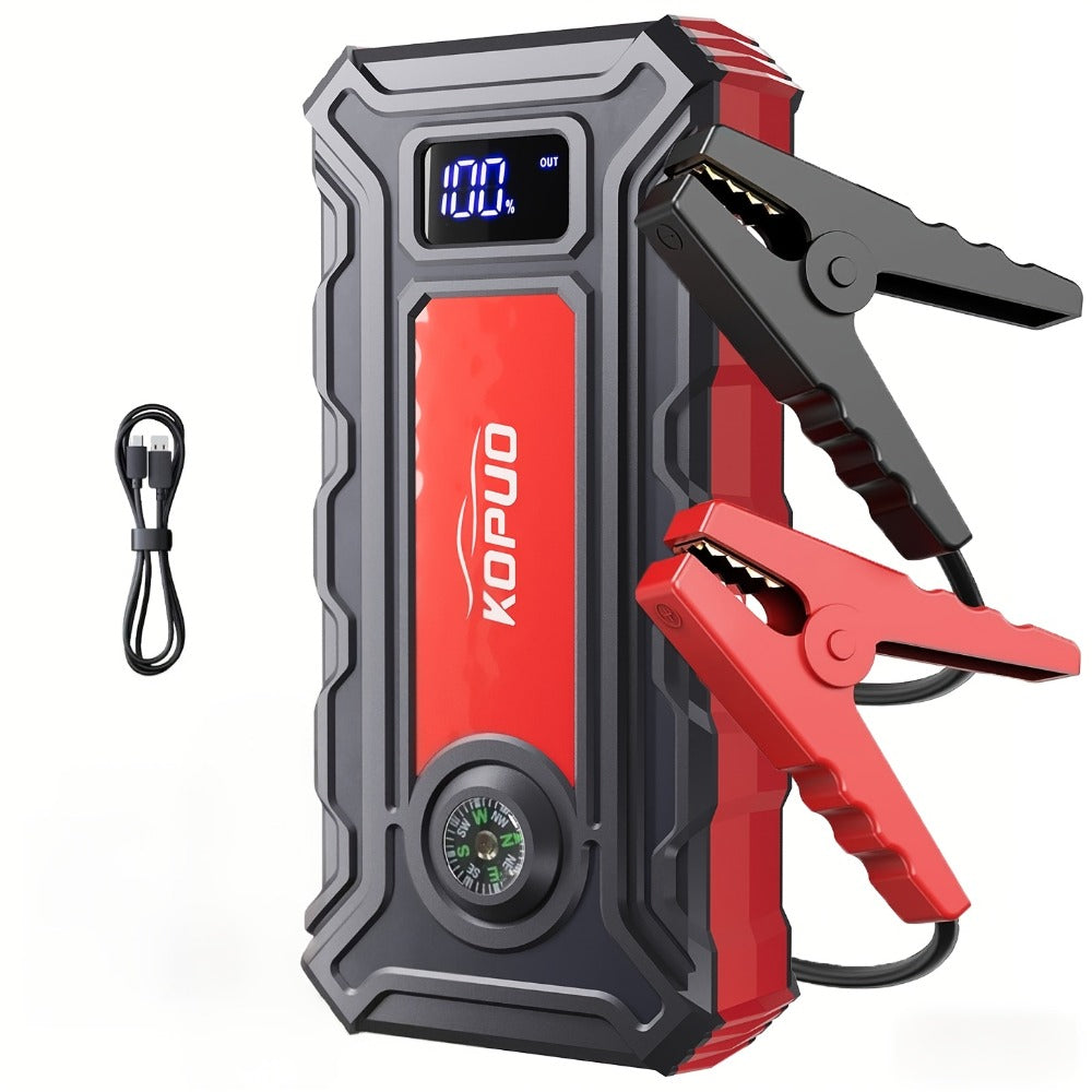 Red or Green Jump Starter with Digital Battery Display and Smart-Clip or Straight-Clip Cable Options