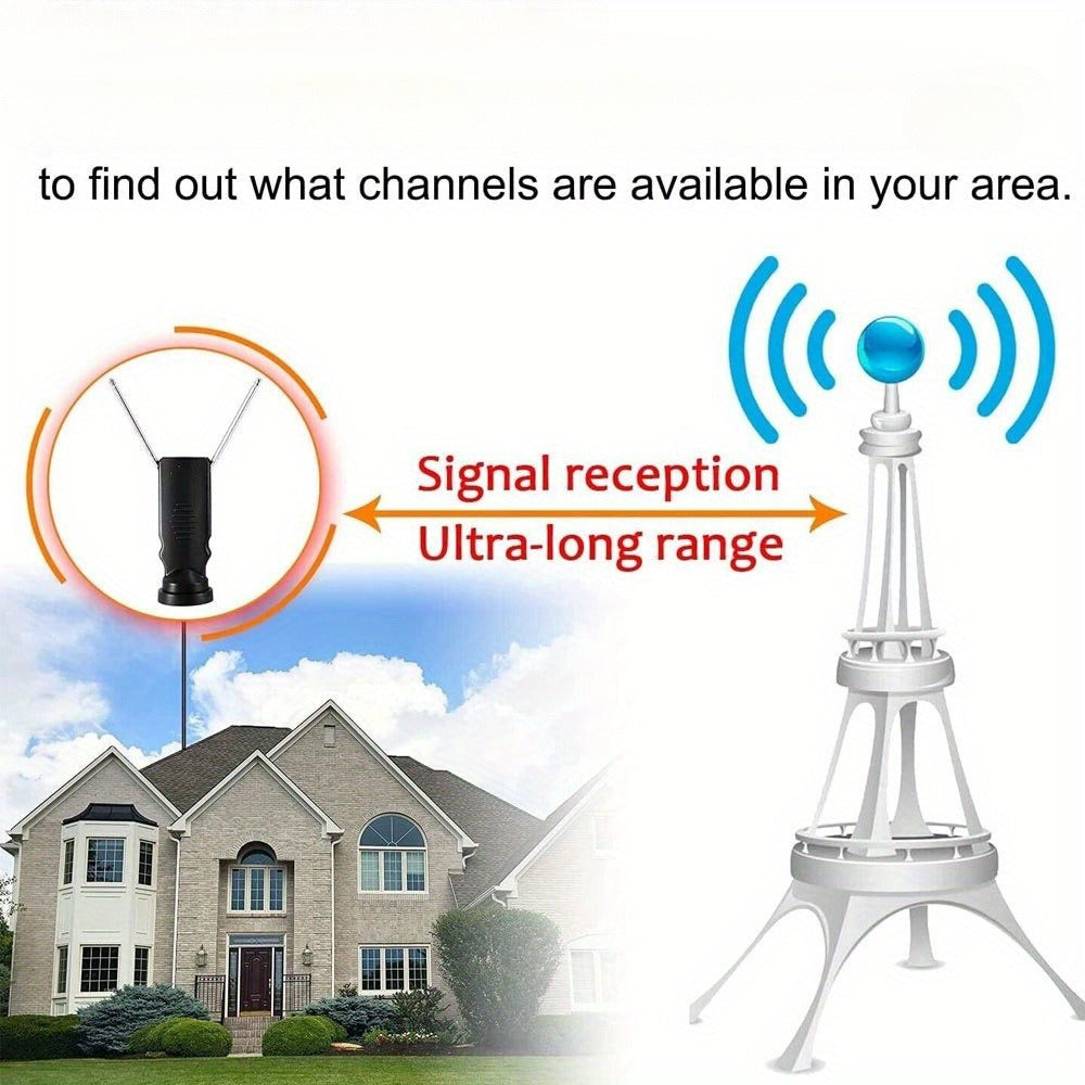 Indoor HDTV Antenna 4K HD – Free Over-the-Air TV Channels, Digital Signal Reception, No Monthly Fee, Easy Setup for Smart TV & Flat Screen