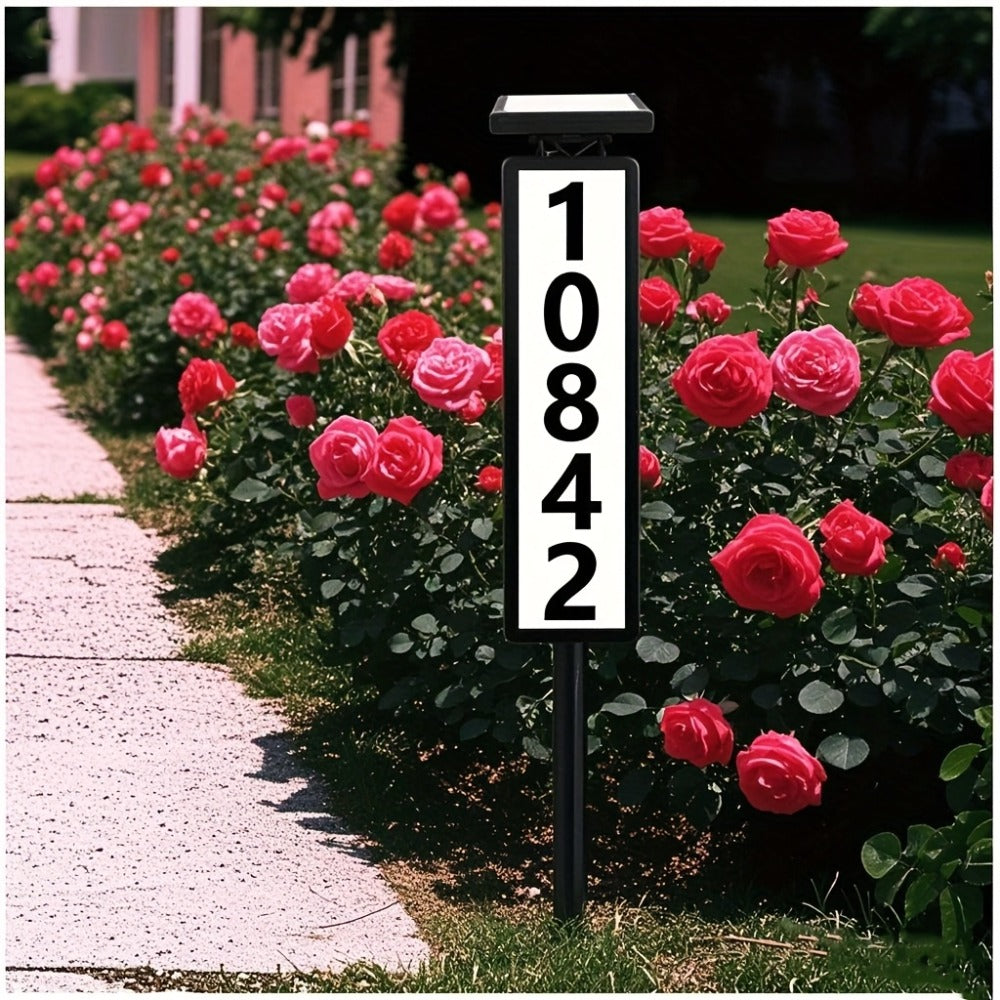 Solar House Number Light LED, DIY Address Sign with 38 LEDs, Switchable & Cool White, 270° Solar Panel