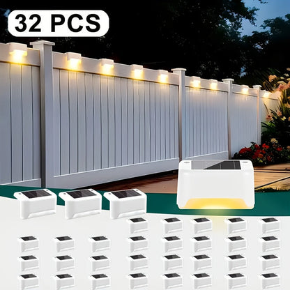 Solar LED Deck and Step Light Set in 8-, 16- or 32-Piece Packs with Black, White or Brown Shells