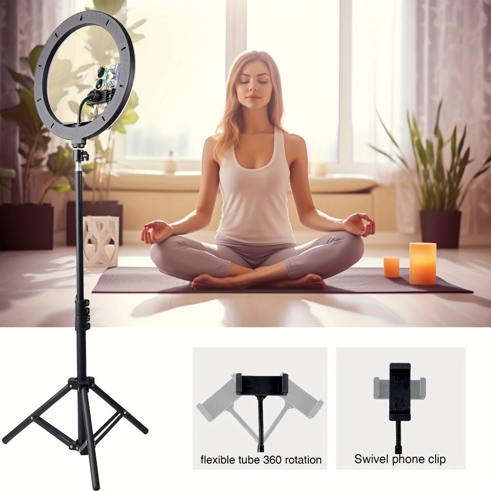 10- or 12-Inch LED Ring Light with Desktop, 43-Inch or 63-Inch Stand and Seven Checkout Options