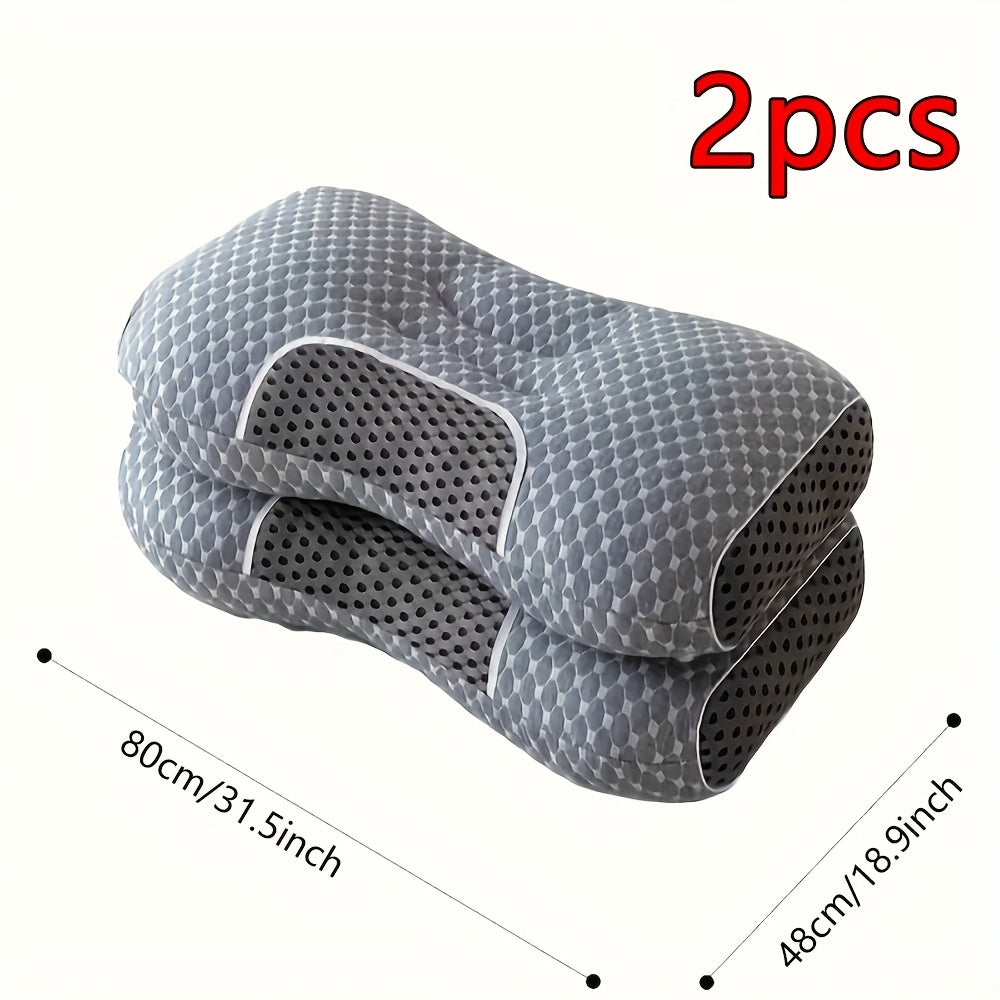 Cervical Contour Neck Massage Pillow – Ergonomic Bone-Shape Support with Detachable Moisture-Absorbing Cover | Soft High-Quality Pillow Core