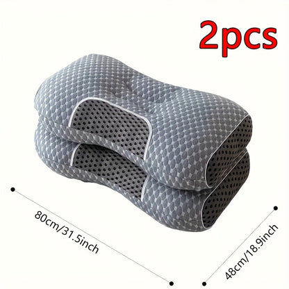 Cervical Contour Neck Massage Pillow – Ergonomic Bone-Shape Support with Detachable Moisture-Absorbing Cover | Soft High-Quality Pillow Core