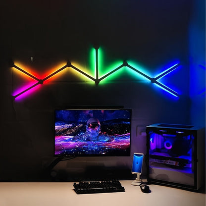 Modular LED Atmosphere Light 9pcs Starry Sky RGB, Freely Splicing, Music Sync, App & Voice Control