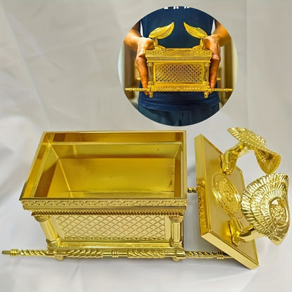 Ark of the Covenant Figurine – Golden Artisan Tabletop Statue, Spiritual Religious Decor for Home & Office, Hanukkah