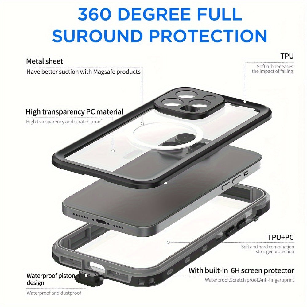 Phone Case with Integrated Screen Protector and Lanyard for Selected iPhone 15 and 16 Pro Configurations