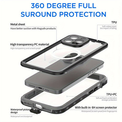 Phone Case with Integrated Screen Protector and Lanyard for Selected iPhone 15 and 16 Pro Configurations
