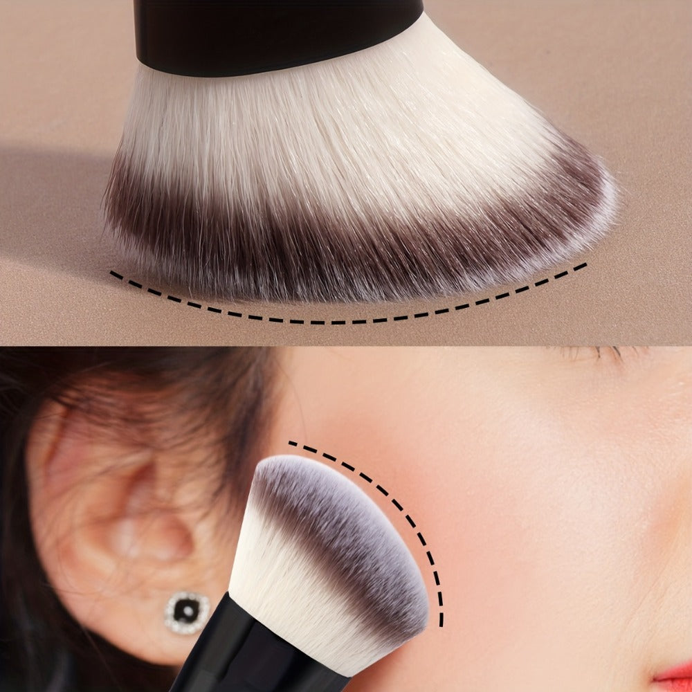 Makeup Brush Set, 4-Piece Double-Ended Travel Collection with Eight Brush Heads in Black-Beige or Black-Gold