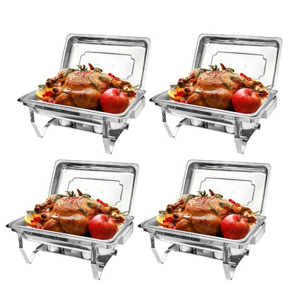 Chafing Dishes Buffet Set 9QT Stainless Steel Food Warmer Trays for Parties Hotel Christmas – 1/2/4/6/8 Pack