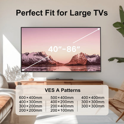 Full Motion TV Wall Mount 40-86 Inch – Holds 132 lbs, Pre-Assembled, Tool-Free Tilt Swivel Extend, VESA 600x400mm
