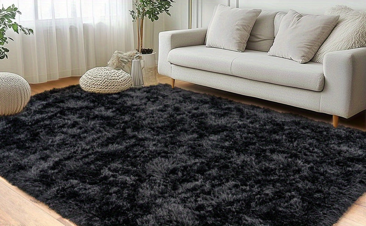 Area Rug for Bedroom, 8x10 Fluffy Shag with 1.8-Inch Plush Pile and Nine Colors for Bedroom or Living Room