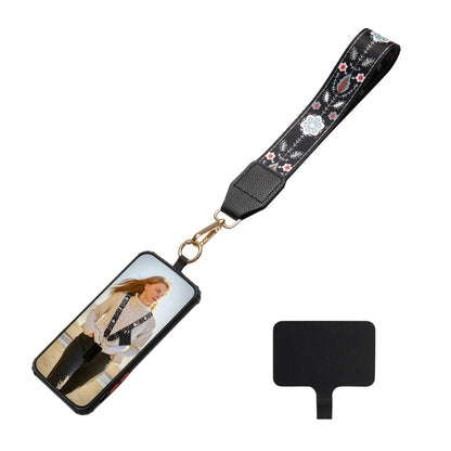 Phone Lanyard Crossbody Strap with Zipper Pouch & Beaded Charm Adjustable Hands-Free Cell Phone Shoulder Strap