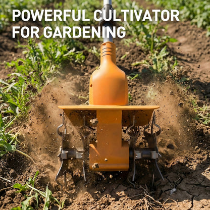 Electric Tiller Cultivator Cordless 20V Battery Powered - 8.6 Inch Tilling Width, Adjustable Handle