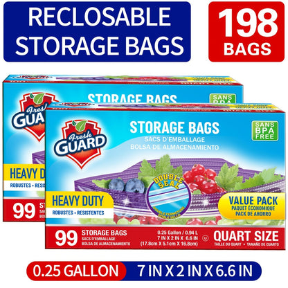 Freezer Storage Bags Resealable, Sturdy Bulk Food Storage Bags with Easy-Open Tabs for Freezer & Refrigerator