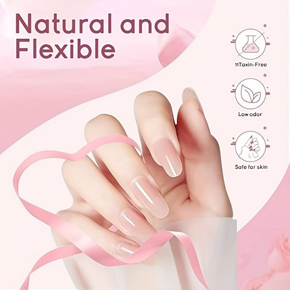 Twelve-Color Poly Extension Gel Tube Set with Nude, Pink, White and Clear Shades for UV or LED Nail Art and Extensions