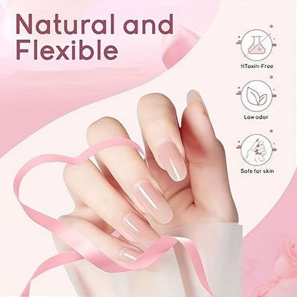 Twelve-Color Poly Extension Gel Tube Set with Nude, Pink, White and Clear Shades for UV or LED Nail Art and Extensions