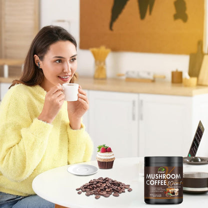 Mushroom Coffee Blend Powder 210g, Instant Coffee with Lion's Mane, Reishi, Cordyceps, Chaga & Chanterelle
