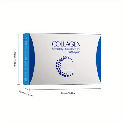Face Serum Collagen Ampoule Set with 30 Individually Packed Blue Essence Vials in a Retail Box