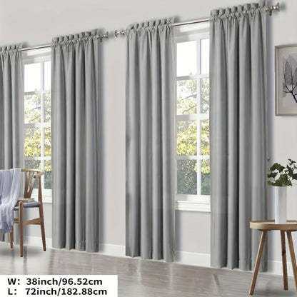 Blackout Curtains 4 Panels Thermal Insulated Room Darkening Drapes, Rod Pocket, Energy Saving, Solid Color for Bedroom & Living Room