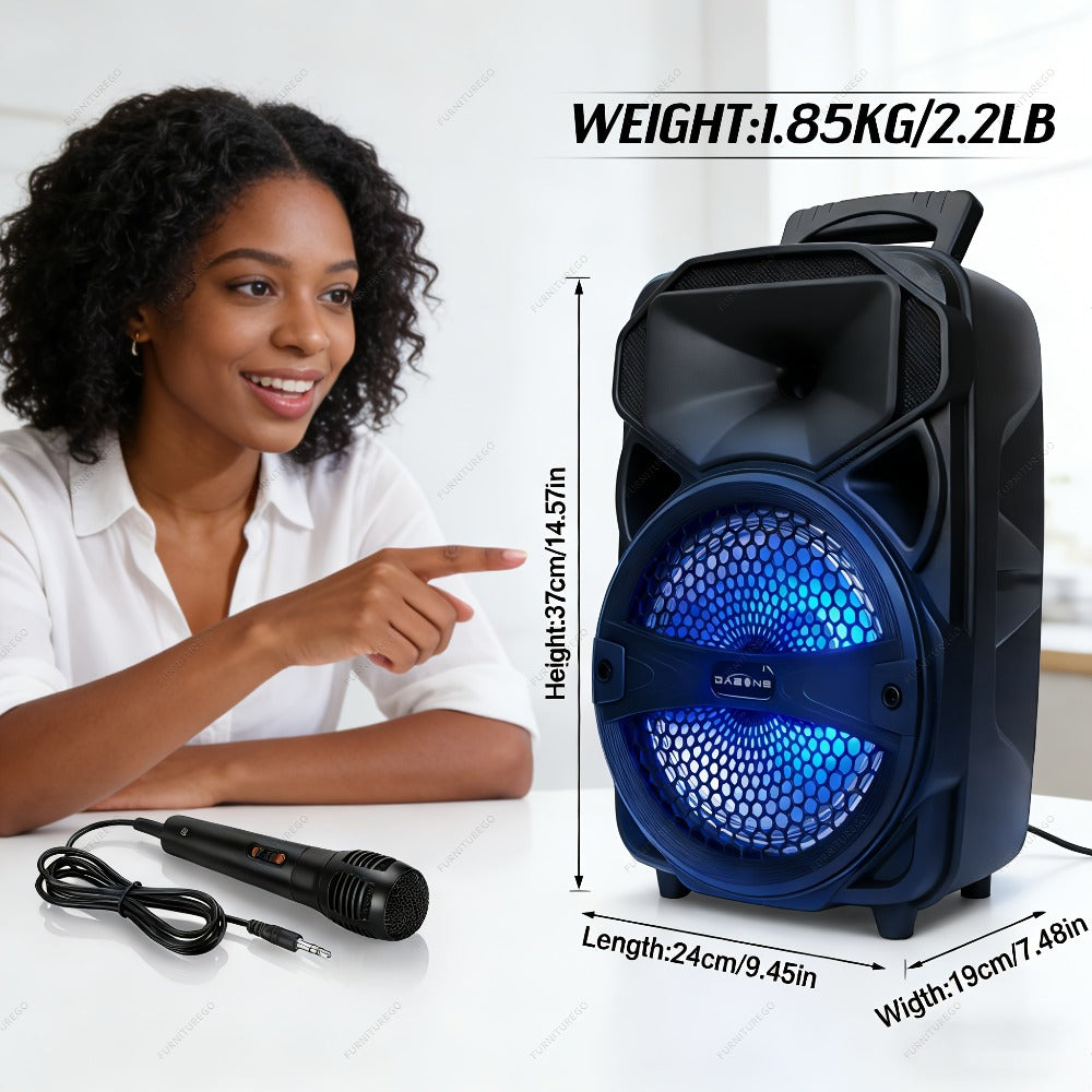 1000W Karaoke Machine with Wireless Bluetooth Party Speaker, 8-Inch Subwoofer, Loud Sound System