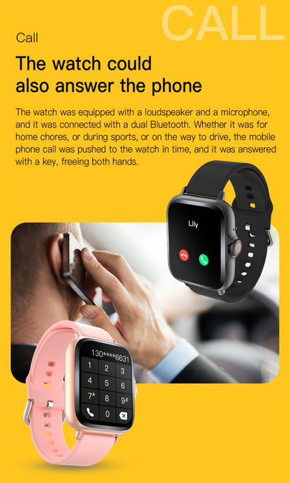Smartwatch Large Screen with Wireless Calling & Message Alerts, Full Touch HD Display, Heart Rate, Blood Oxygen, Sleep and Stress Readouts
