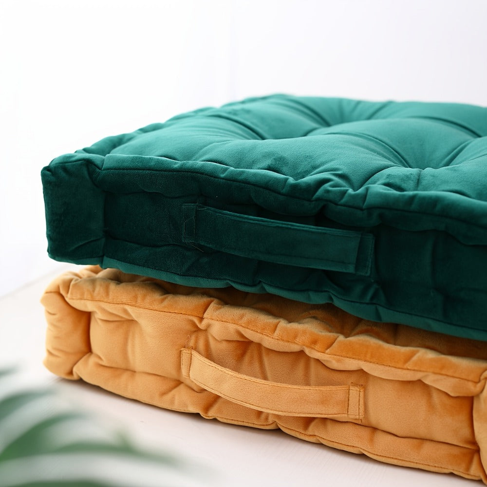 Square Flannel Floor Cushion Thickened Futon Meditation Mat Chair Seat Pad Bay Window Pillow for Entryways, Bedrooms and Living Spaces