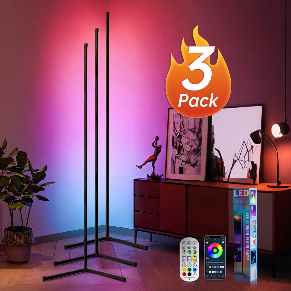 RGB Smart Floor Lamp 56 Inch, 16 Million DIY Color Changing with App & Remote Control, Music Sync