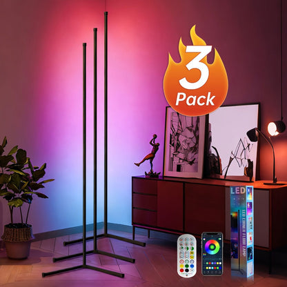 RGB Smart Floor Lamp 56 Inch, 16 Million DIY Color Changing with App & Remote Control, Music Sync