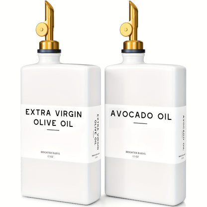 Glass Oil Dispenser Bottle 350ml – Olive Oil Vinegar Soy Sauce Coffee Syrup Dispenser for Kitchen