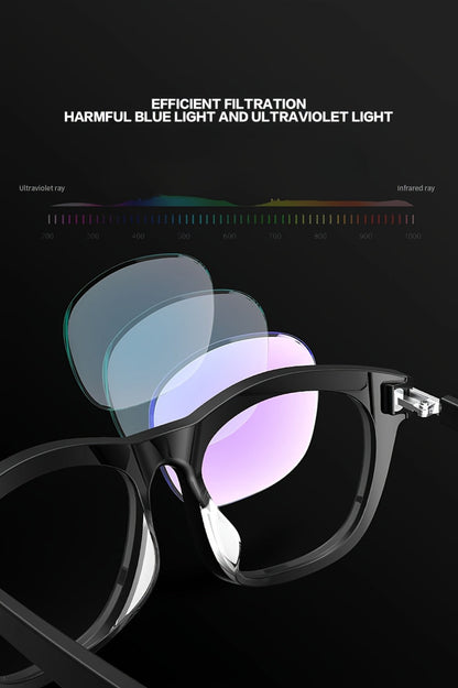 Anti-Blue Light Smart Audio Glasses Bluetooth 5.3 HiFi Open-Ear Wireless Calls Music Anti-UV Lens for an Everyday Personal Care Routine