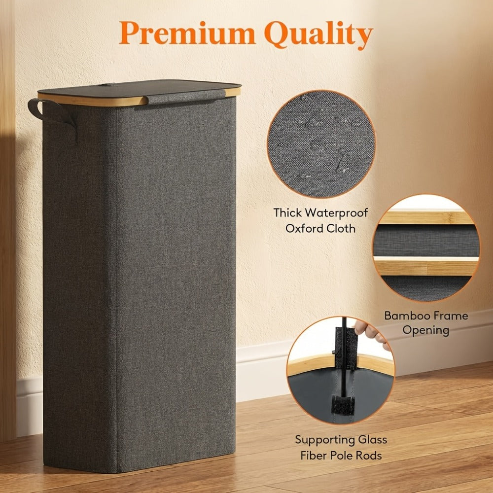 Slim Lidded Laundry Hamper with Removable Bag in Six Colors and 50L, 65L or 75L Options Pictured