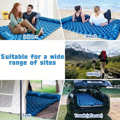 Camping Sleeping Pad Inflatable & Self-Inflating – Ultralight TPU Nylon Mat with Built-In Pump, Single & Double Size for Backpacking